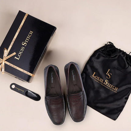 Swadeshi World Oxford Louis Stitch Italian Leather Formal Shoes for Men Ultra Lightweight Men’s Slip On Solid Formal Loafers