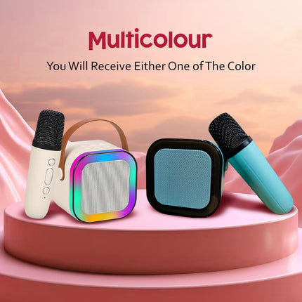 Swadeshi World Karaoke Machine for Kids Adults, Mini Portable Blue-Tooth Karaoke Speaker with Wireless Microphone and Dynamic Lights Birthday Gift