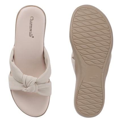 Women’s Wedge Slip-On Sandals with Knot Strap | Comfortable Casual Platform Slippers for Girls & Women