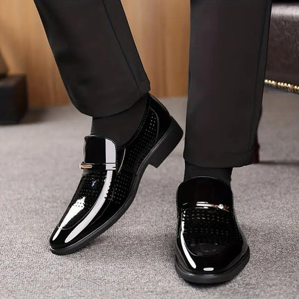 Swadeshi World Men Glossy Formal Shoes  Slip-On Design with Cushioned Insole for Men