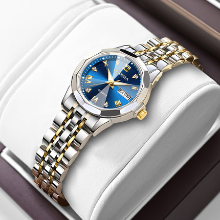 Swadeshi World Diamond Double Calendar  Luminous Waterproof Watch