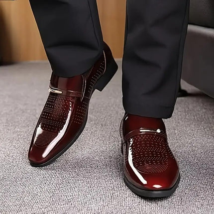 Swadeshi World Men Glossy Formal Shoes  Slip-On Design with Cushioned Insole for Men