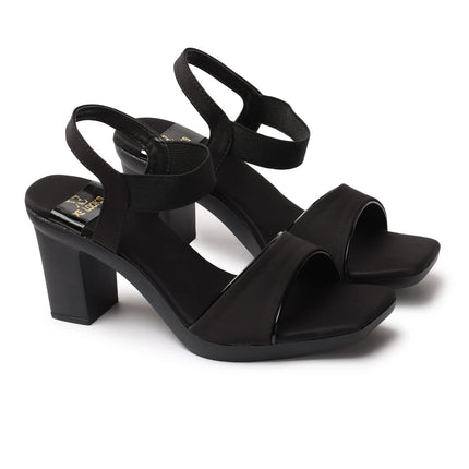Women's Trendy Block Heels Open-Toe Sandals with Elastic Support, Anti-Skid Sole & Block Heels For Girls & Women