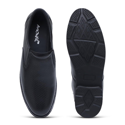 Swadeshi World Men's Genuine Leather Slip On Formal Shoes