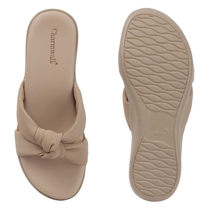 Women’s Wedge Slip-On Sandals with Knot Strap | Comfortable Casual Platform Slippers for Girls & Women