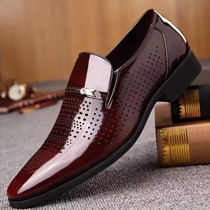 Swadeshi World Men Glossy Formal Shoes  Slip-On Design with Cushioned Insole for Men