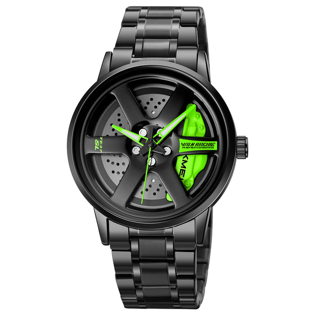 Men's Rolling Wheel Gift Wristwatch - Black