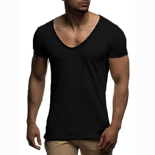 Swadeshi World V Neck Short Sleeve Men t Shirt Slim Fit T-shirt Men Thin Top Tee Casual Summer Tshirt
