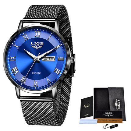 Ladies Quartz Dual Calendar Waterproof Thin Watch by Swadeshi world
