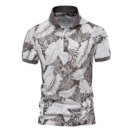 Swadeshi World Men's Short Sleeve Lapel European TShirt Camouflage