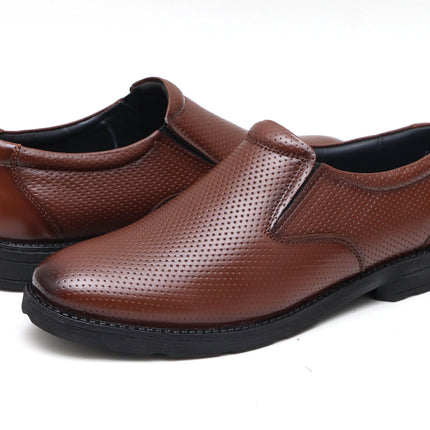 Swadeshi World Men's Genuine Leather Slip On Formal Shoes