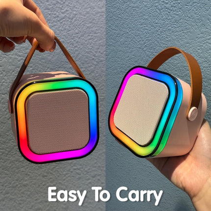 Swadeshi World Karaoke Machine for Kids Adults, Mini Portable Blue-Tooth Karaoke Speaker with Wireless Microphone and Dynamic Lights Birthday Gift