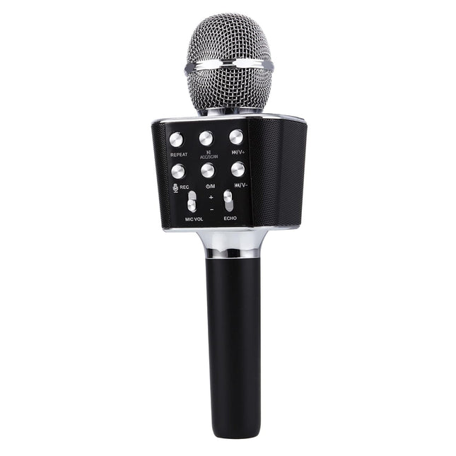 Swadeshi World M804 Wireless Bluetooth Karaoke Mic with Speaker Rechargeable FM Radio 5 Voice Changer Microphone
