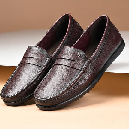 Swadeshi World Oxford Louis Stitch Italian Leather Formal Shoes for Men Ultra Lightweight Men’s Slip On Solid Formal Loafers