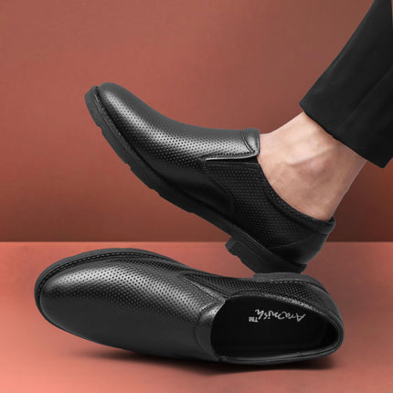 Swadeshi World Men's Genuine Leather Slip On Formal Shoes