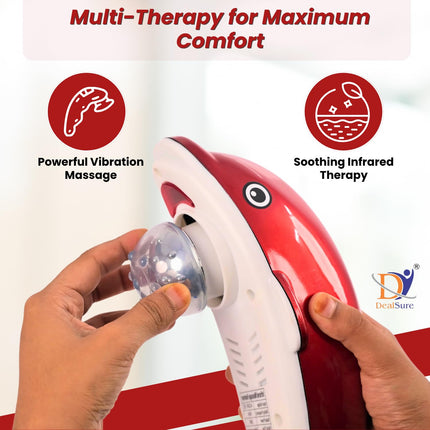 Swadeshi World Dolphin Massager for Pain Relief – Handheld Dolphin Massager with Vibration & Infrared Full Body Massager for Stress Relief –