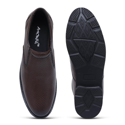 Swadeshi World Men's Genuine Leather Slip On Formal Shoes