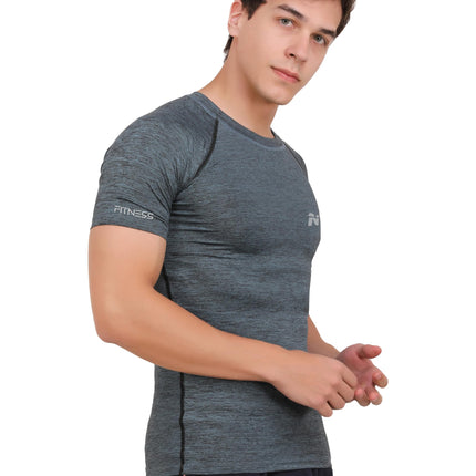Swadeshi World Half Sleeve Compression T-Shirt Men's Athletic Sports Fitness Gym tshirts