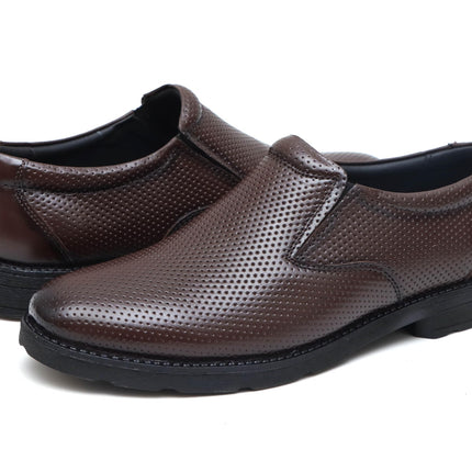 Swadeshi World Men's Genuine Leather Slip On Formal Shoes