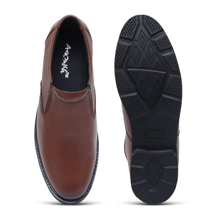 Swadeshi World Men's Genuine Leather Slip On Formal Shoes