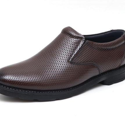 Swadeshi World Men's Genuine Leather Slip On Formal Shoes