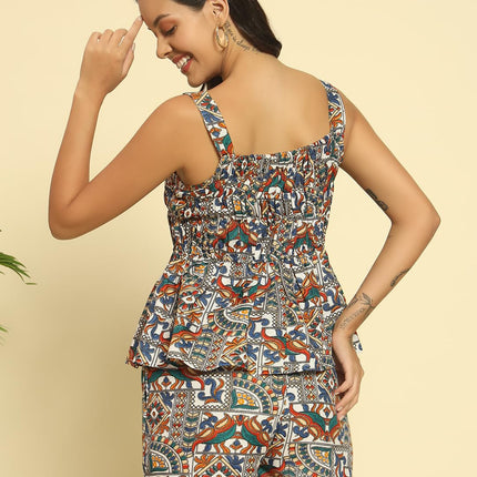 SWADESHI WORLD V-Neck Sleeveless Cotton Blend Solid Bodycon Knee-Length Women Dress