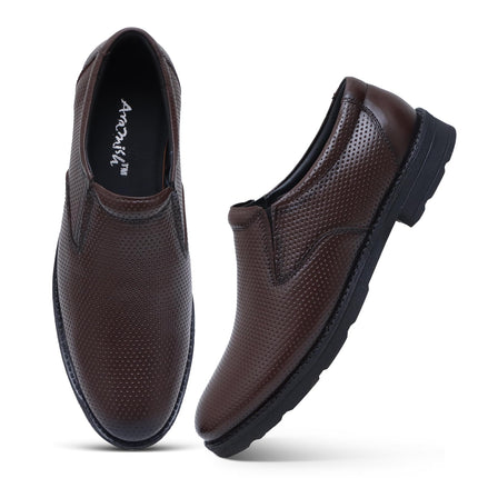 Swadeshi World Men's Genuine Leather Slip On Formal Shoes