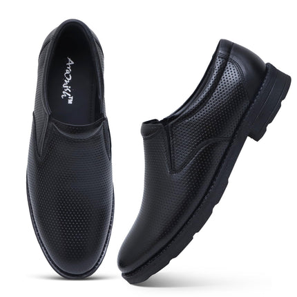 Swadeshi World Men's Genuine Leather Slip On Formal Shoes