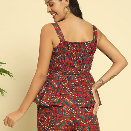 SWADESHI WORLD V-Neck Sleeveless Cotton Blend Solid Bodycon Knee-Length Women Dress