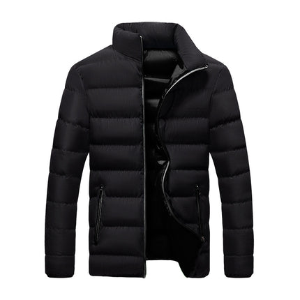 Swadeshi World Men's Winter Black Jackets Thickened Cotton Men's Plus Size Jacket
