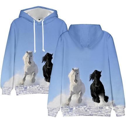 Swadeshi World Men's horse Print 3D Hooded Men Hoodies