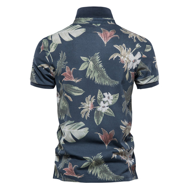 Swadeshi World Men's Short Sleeve Lapel European TShirt Camouflage