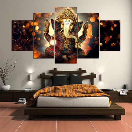 Swadeshi World The Ganapati Ganesh Indian elephant god Wall Canvas Painting