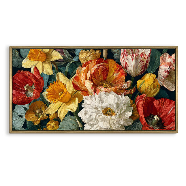 Swadeshi World Inspired Large Canvas Art for Living Room Golden Framed Canvas Prints, Size 2 Ft x 4 Ft