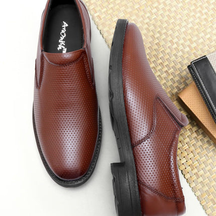 Swadeshi World Men's Genuine Leather Slip On Formal Shoes