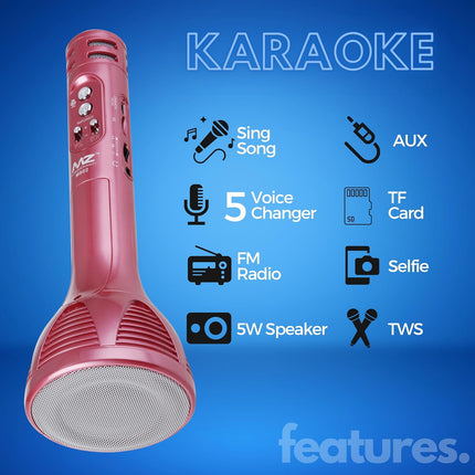 Karaoke Wireles Bluetooth MIC with Speaker Rechargeable FM Radio 5 Voice Changer Microphone M802 Mics