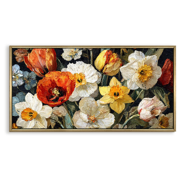 Swadeshi World Inspired Large Canvas Art for Living Room Golden Framed Canvas Prints, Size 2 Ft x 4 Ft
