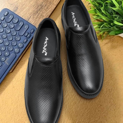 Swadeshi World Men's Genuine Leather Slip On Formal Shoes
