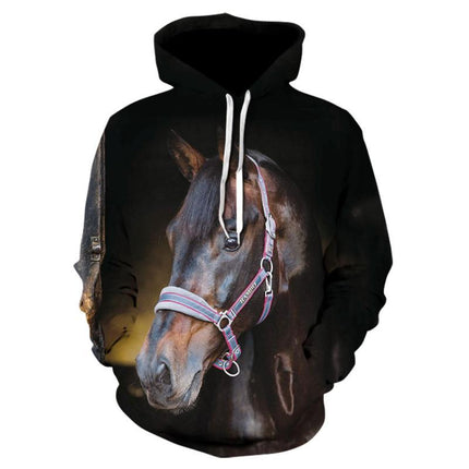 Swadeshi World Men's horse Print 3D Hooded Men Hoodies