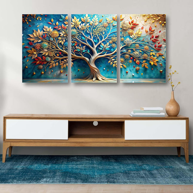 Swadeshi World Canvas Painting Tree of Magical Life (122 x 60cm)