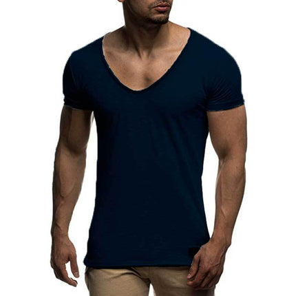 Swadeshi World V Neck Short Sleeve Men t Shirt Slim Fit T-shirt Men Thin Top Tee Casual Summer Tshirt