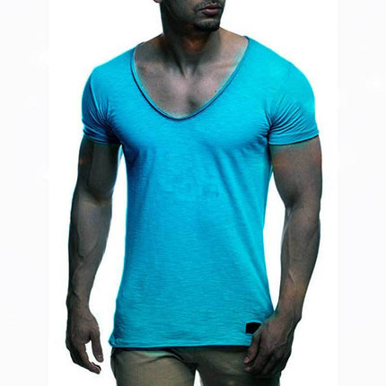 Swadeshi World V Neck Short Sleeve Men t Shirt Slim Fit T-shirt Men Thin Top Tee Casual Summer Tshirt