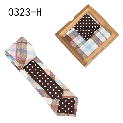 Swadeshi World Unique Men's Tie Floral Print Pocket Square Cotton Tie