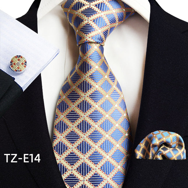 Swadeshi World Tie, Square Scarf Pocket, Square Cufflinks, Three-piece Set of 3