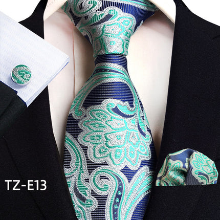 Swadeshi World Tie, Square Scarf Pocket, Square Cufflinks, Three-piece Set of 3