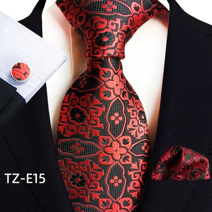Swadeshi World Tie, Square Scarf Pocket, Square Cufflinks, Three-piece Set of 3