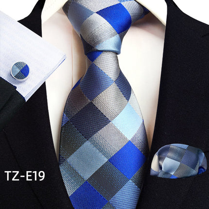 Swadeshi World Tie, Square Scarf Pocket, Square Cufflinks, Three-piece Set of 3