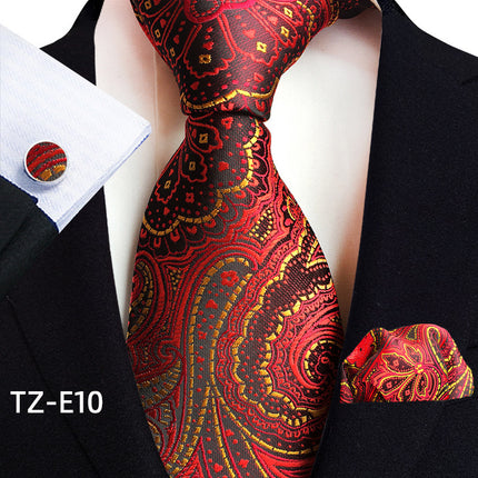 Swadeshi World Tie, Square Scarf Pocket, Square Cufflinks, Three-piece Set of 3