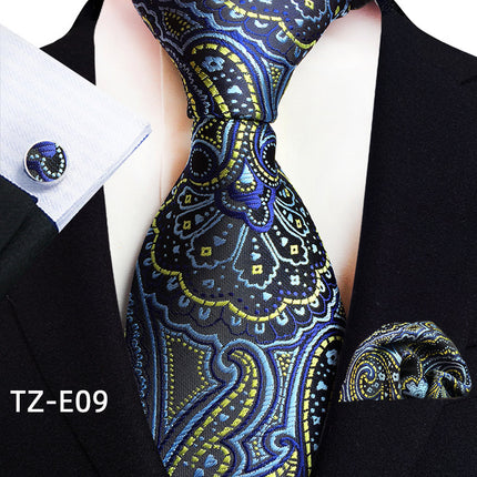 Swadeshi World Tie, Square Scarf Pocket, Square Cufflinks, Three-piece Set of 3
