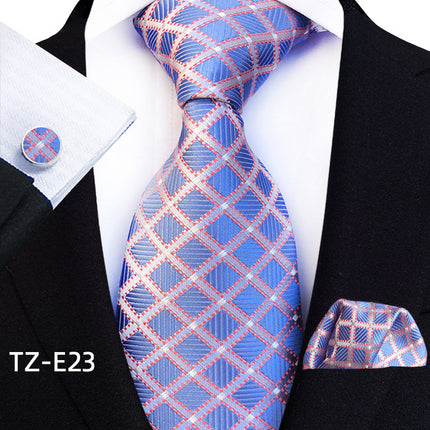 Swadeshi World Tie, Square Scarf Pocket, Square Cufflinks, Three-piece Set of 3
